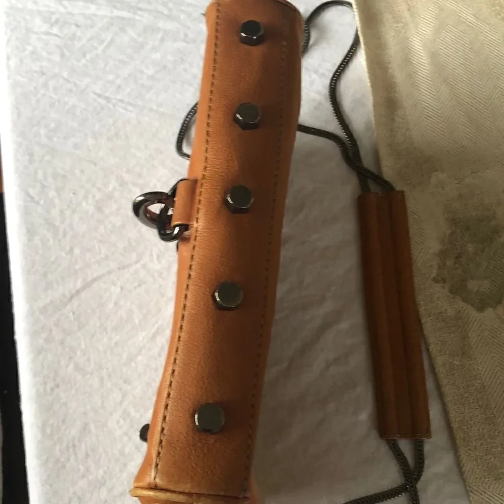 Rebecca Minkoff Honey color, leather Crossbody bag Bird print interior